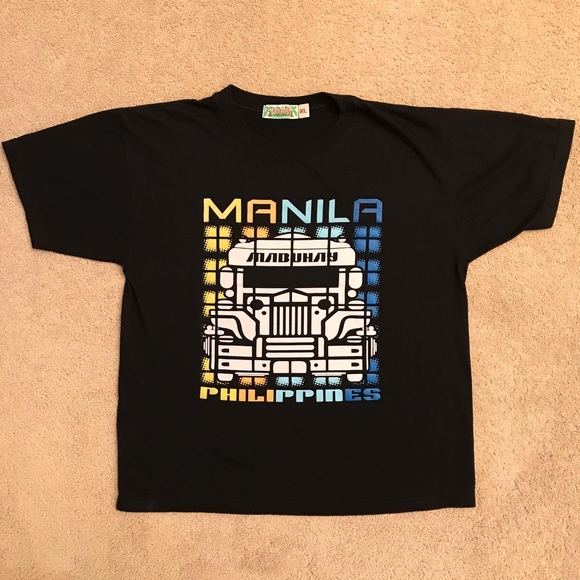 Paraiso Manila Philippines Graphic Tee Adult Size XL Mabuhay Retro Jeep Black - Picture 1 of 4